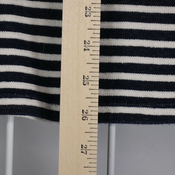 Talbots Knit Top Womens Large Blue White Stripe Nautical Tie Long Sleeves - Picture 9 of 10
